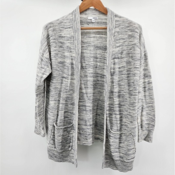 Sonoma Sweaters - Sonoma Women's Plus Size 1X Slub Knit Gray Space Dye Cardigan Sweater Layer Fall
